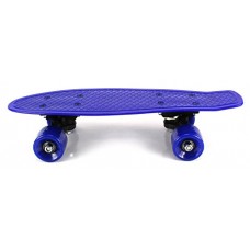 Mini Smooth Ride Cruiser Complete 17" Banana Skateboard w/ 54mm Wheels, ABEC-7 Bearings (Blue)   565495449